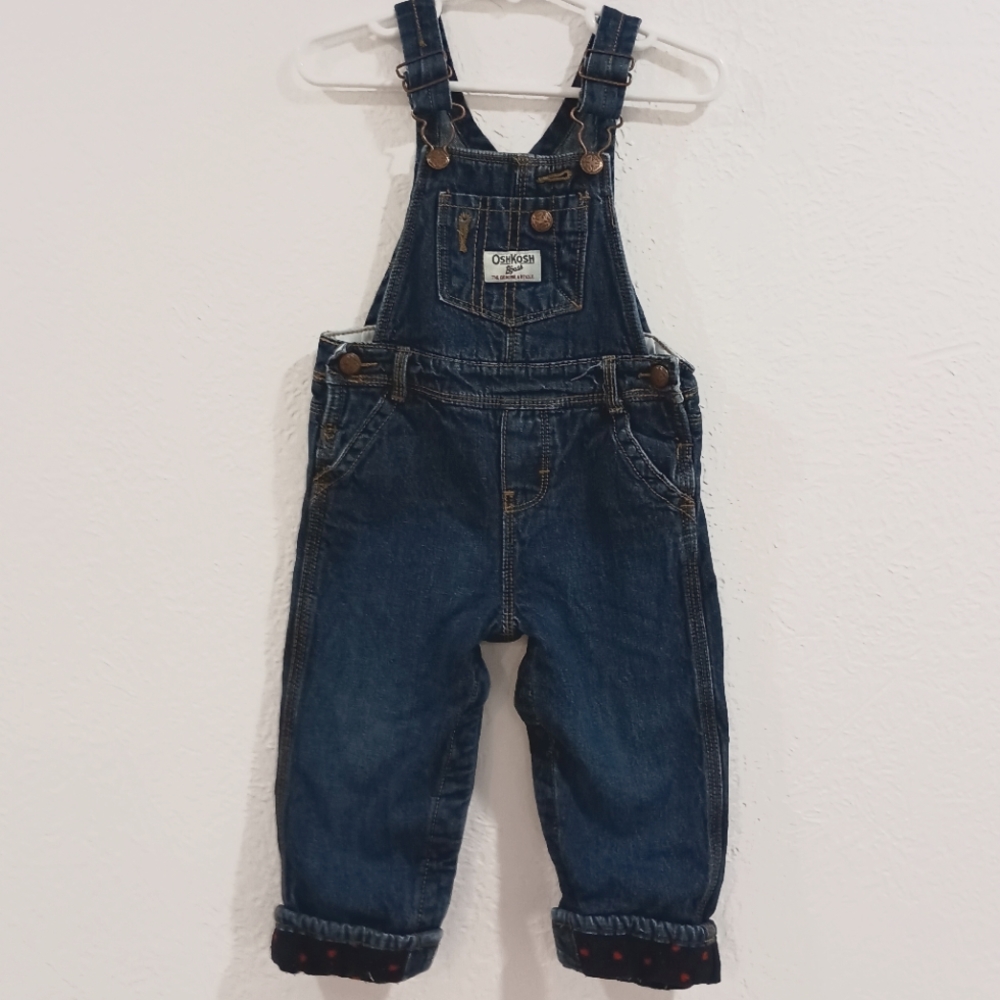 OshKosh Flannel Lined Vest Back Overalls